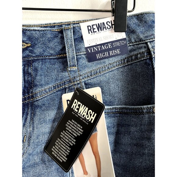 Rewash Shorts Womens 9 Blue Jean Denim Cut Offs High Rise Summer Casual Stretch - Picture 13 of 13